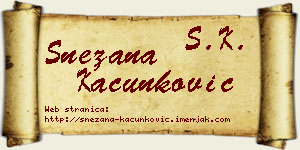 Snežana Kačunković vizit kartica